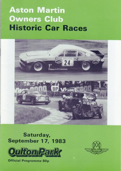 image Programme Cover showing Don Prater's modified V8 (Top) and Nick Mason's 1935 Ulster CML 722