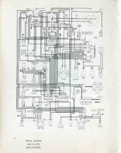 Technical drawing: wiring diagram for an Aston Martin DB2.