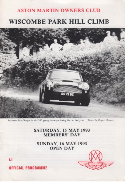 image Race Programme Cover showing Malcolm MacGregor in his DB5 (9509 BZ)