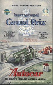 Race Programme for the International Grand Prix, 2nd October 1948
