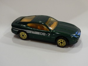 Matchbox DB7 scale model in green with livery