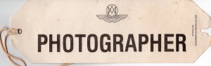 Roger Stowers's 'Photographer' Arm Badge for Wiscombe Park Hill Climb on 17th April 1983