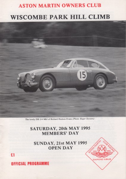image Race Programme Cover showing Richard Hudson-Evans in a DB2/4 MkI 'RHY 444'
