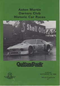 Race Programme for Astom Martin Owners Club Historic Car Races, Oulton Park on 16th September 1984
