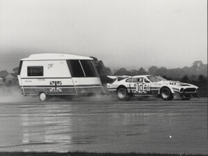 Photograph of RHAM/1 pulling a caravan, 1980