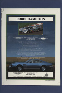 Advertisement for Robin Hamilton's Aston Martin distributorship 