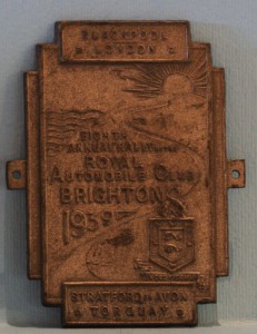 Plaque from the 1939 RAC Eighth Annual Brighton Rally, Awarded to Mort Morris-Goodall