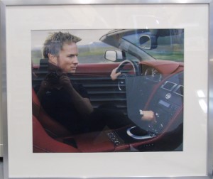 Framed photograph from the Aston Martin V8 Vantage Roadster lifestyle photographic shoot