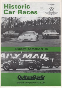 Race Programme for Historic Car Races, Oulton Park on 15th September 1985