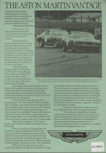 Flyer for the Aston Martin Vantage Flyer for the Aston Martin Vantage