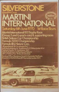 Large poster for the Martini International Meeting, Silverstone, 6 June 1970.
