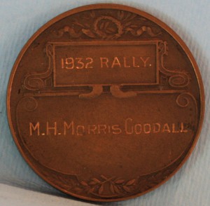 Boxed medal for the 1932 J.C.C. Rally , Awarded to Mort Morris-Goodall