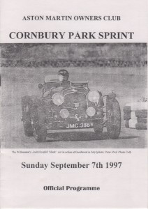 Race Programme for Cornbury Park Sprint on 7th September 1997
