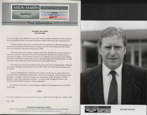 Biography of AML/Protech team manager Richard Williams, 1989