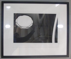 Framed photograph showing a close up of an Aston Martin V12 Vanquish fuel filler cap