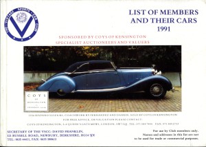 Vintage Sports-Car Club Register of members,1991