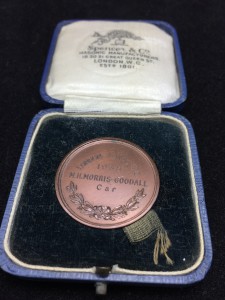 Boxed medal for the 1935 M.C.C. London to Land's End Rally, Awarded to Mort Morris-Goodall