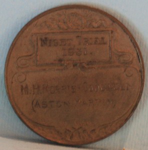 Boxed medal for the 1931 J.C.C. Night Trial , Awarded to Mort Morris-Goodall