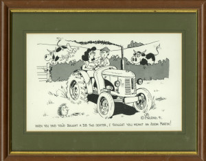 Framed Cartoon 'When you said you'd bought a DB two seater, I thought you meant an Aston Martin!'