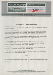 AML/Protech press release, 1989