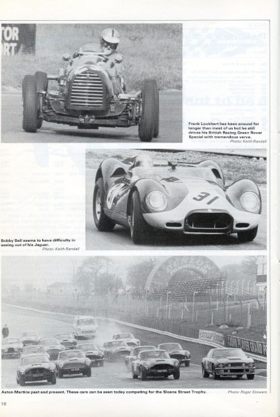 image Bottom: Aston Martins past & present in the Sloane Street Trophy Race
