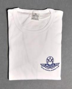 White T-Shirt with blue AMOC logo
