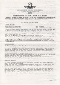 Official's Instructions for Wiscombe Park Hill Park on 20th & 21st May 1989