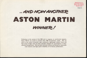 Sales Brochure for the DB3 Competition Model