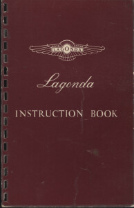 Lagonda Instruction Book Lagonda Instruction Book