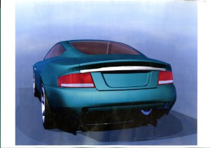 Set of 15 CAD printouts for the rear light design of the Aston Martin V12 Vanquish (2001-2007 model)