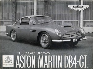 Single page brochure for the David Brown Aston Martin DB4 GT