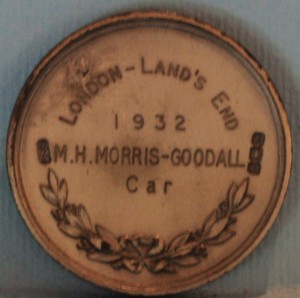 Boxed medal for the 1932 M.C.C. London to Land's End Rally, Awarded to Mort Morris-Goodall