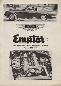 Australian market sales brochure for the DB6 Mark II Australian market sales brochure for the DB6 Mark II