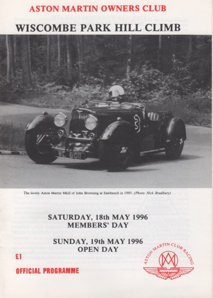 image Race Programme Cover showing the MkII 'WD 8011' of John Browning