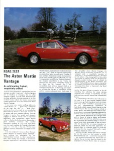 Aston Martin produced reprinted from "Motor Sport" magazine 'The Aston Martin Vantage.'