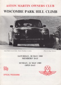 Race Programme for Wiscombe Park Hill Climb 0n 20th & 21st May 1989