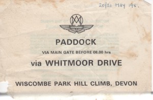 Paddock Pass for Wiscombe Park Hill Park on 20th & 21st May 1989