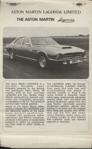 Sales Flyer for the V8 Lagonda