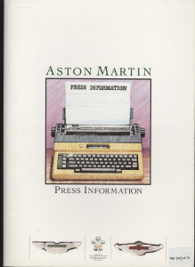 Press pack concerning the releases of the Virage and the Virage Volante, 1990